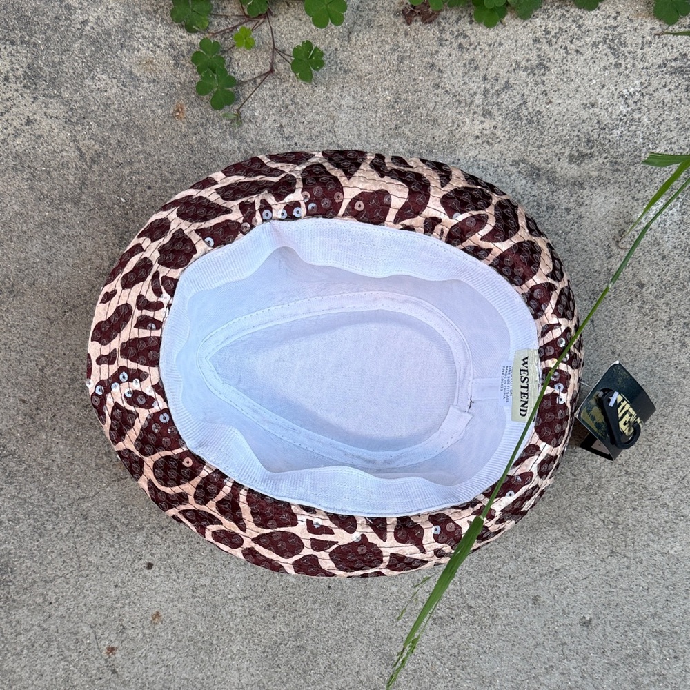 Animal Print Sequin Fedora Hat - Picture 3 of 4